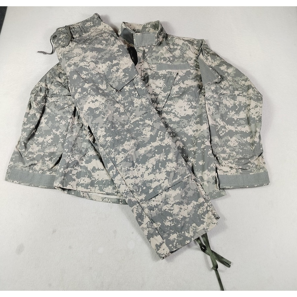 American Apparel Army ACU Combat Jacket Pants Set Mens Medium Green Camo 2 Piece